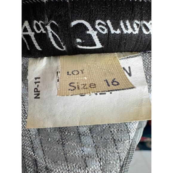 VTG Hal Ferman 70s Cottagecore Blue Sheer Floral Accordion Midi Dress Sz 16 - Picture 4 of 9